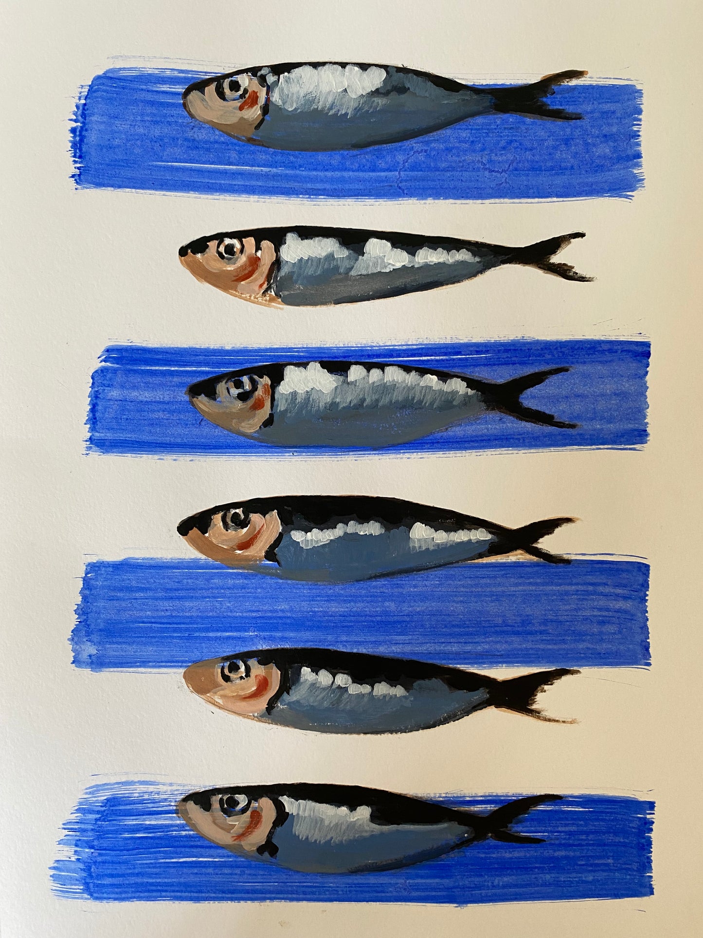Blauw gestreepte visjes (groot)