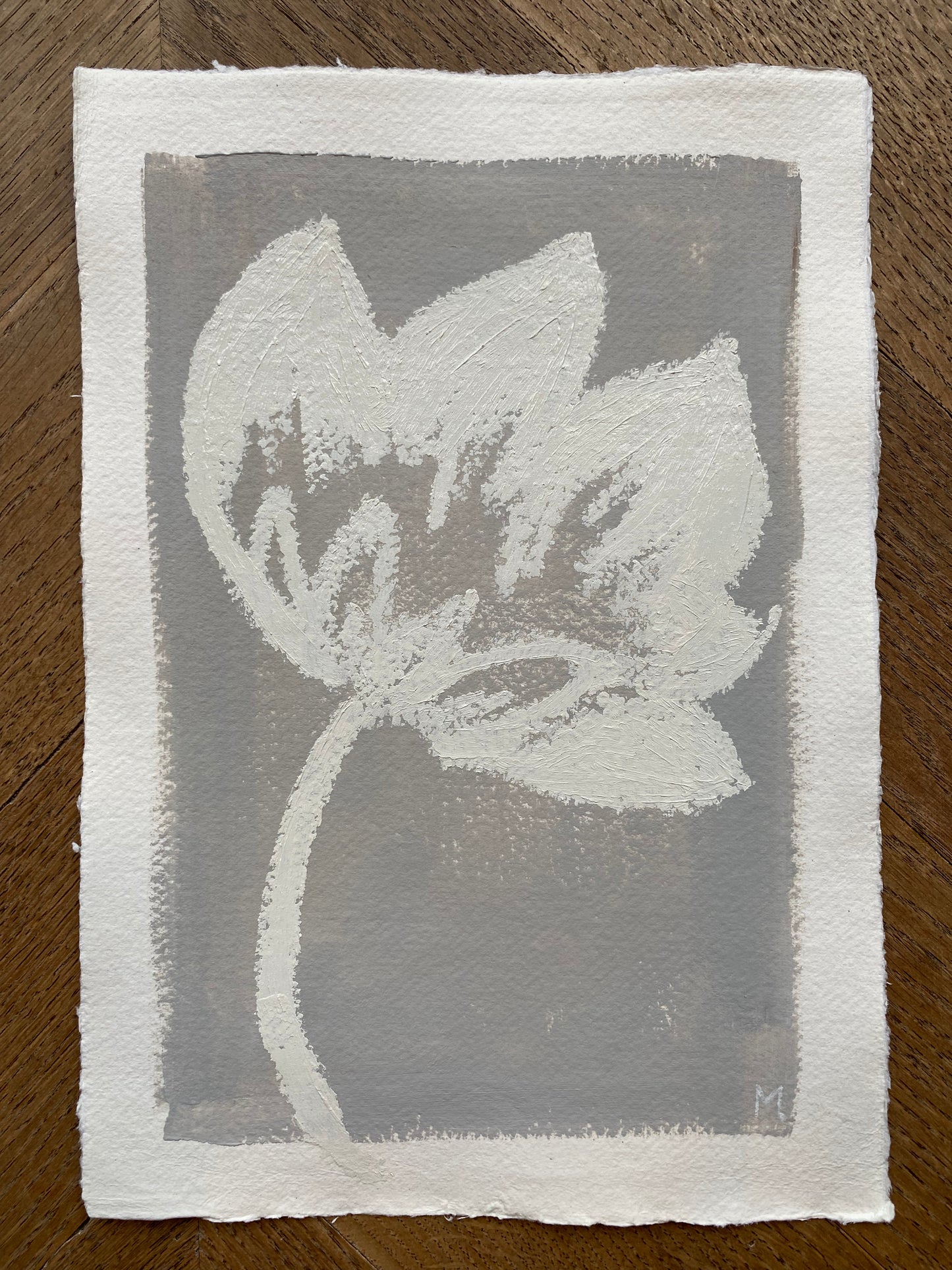 Bloem op handgemaakt papier